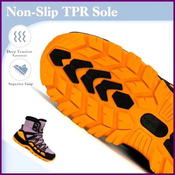 Waterproof Winter Snow Boots Fur Lined Ankle Hiking Non-Slip Outdoor Shoes - Picture 6 of 7